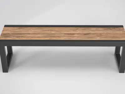 Street Bench 01 Free low-poly 3D model