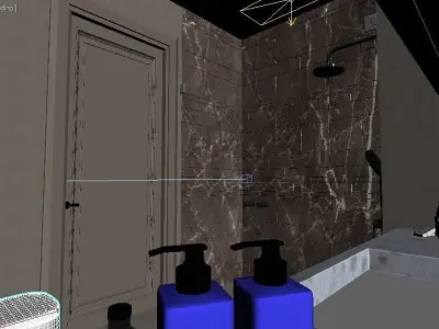 Modern Bathroom Scene  Low-poly 3D model