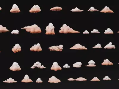 LOW-POLY CLOUDS LIBRARY Low-poly 3D model