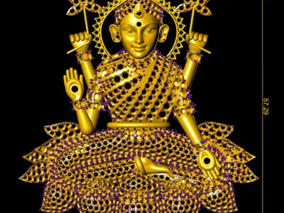 Lakshmi Pendant 3D print model