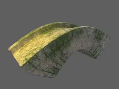stone bridge Low-poly 3D model