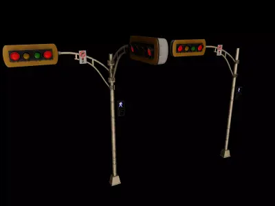 Street  Traffic Signal Lights  Low-poly 3D model