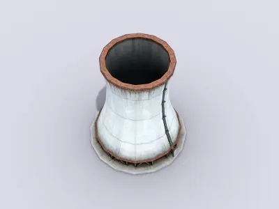 Big Wide Chimney Low-poly 3D model