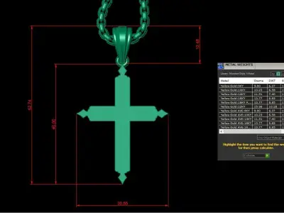 Cross Light Gold 3CP071 3DM STL 3D model
