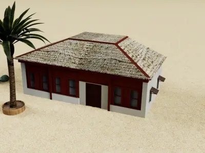3D Beach house in desert 3D model