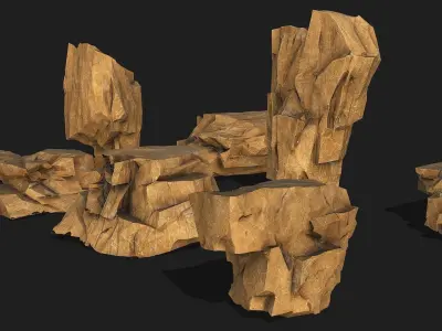 desert rocks - 3D Models PBR Pack 10 Low-poly 3D model