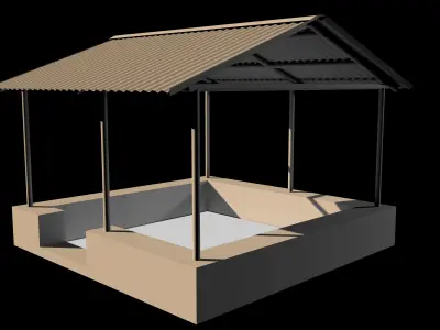 Park Shed Free low-poly 3D model