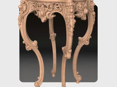 Carved telephone table for CNC 03 3D model