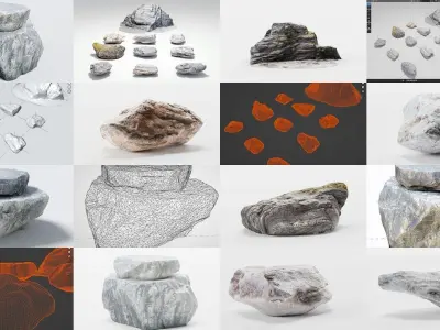 Rock Collection - Ultimate - Over 130 Rocks 3D Model Pack