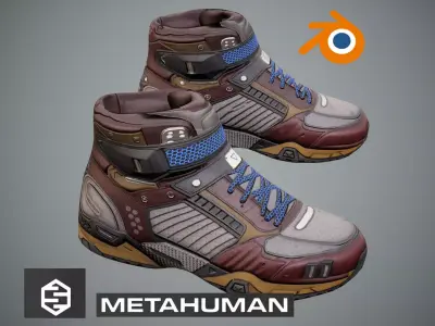 Sci-Fi Sneakers p01 Low-poly 3D model