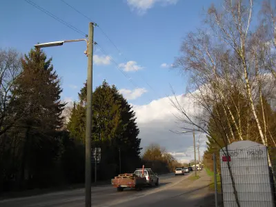 German rural road light Low-poly 3D model