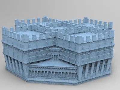 Medieval Library Tower 4 models  3D model