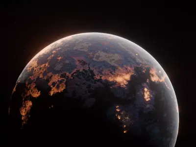 Planet Space Ready to game  Low-poly 3D model