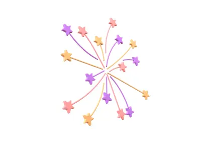 Fireworks Star Style Icon V1 004 Low-poly 3D model