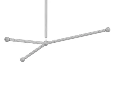 ARROW modern pendant light with two wooden rods 3D model
