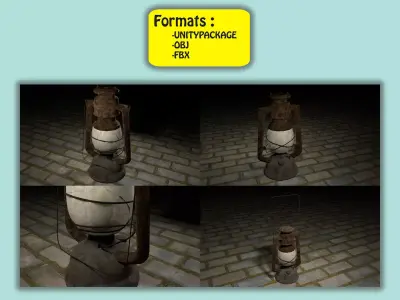 Kirosene Lamp Low-poly 3D model