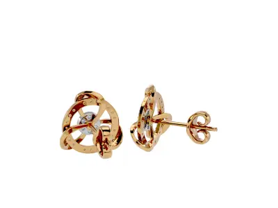 Light Minimalist Diamond Earrings 3D print model 3
