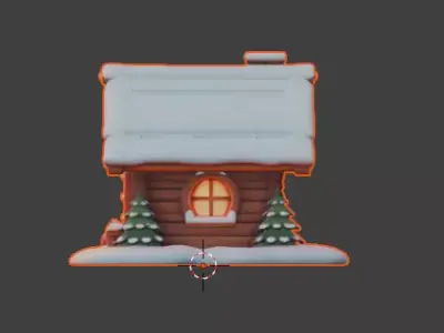 Stylized Christmas Gingerbread House 3D Model Low-poly 3D model