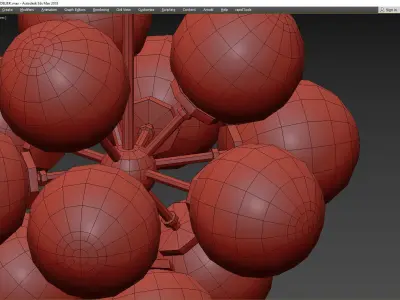 RH BISTRO GLOBE CLEAR GLASS BURST CHANDELIER  Low-poly 3D model