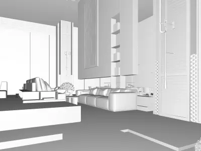  Lobby of Modern Hotel in Tokyo Japan 3D model