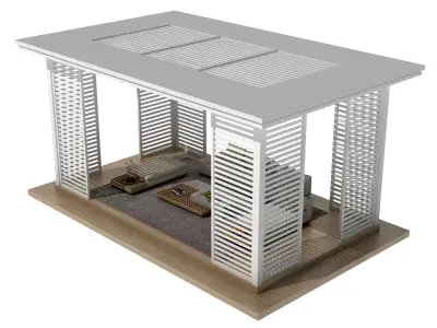 Wooden Pergolas 3D model