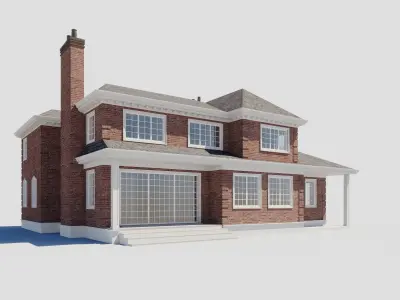 Build005 brick house 3D model