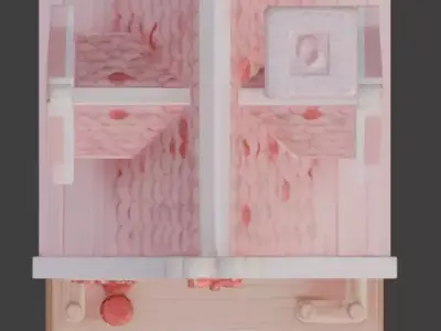 Stylized Valentine House 3D Model Low-poly 3D model