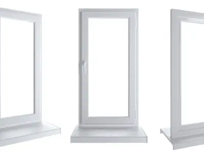 Plastic window - white 3D model