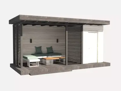 summer gazebo Free low-poly 3D model