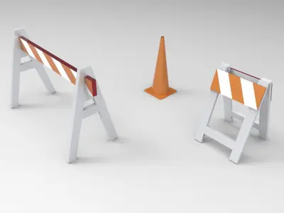 Street Road barriers  3D model