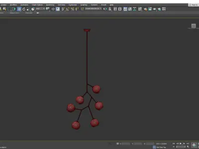 Neutron 6 Light Chandelier  Polished Gold Low-poly 3D model