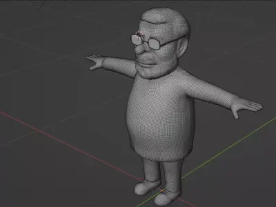 Cartoon Narendra Modi 3d Character model Low-poly 3D model Low-poly 3D model