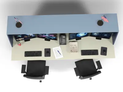 Control Room Table Low-poly 3D model