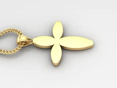 Light Gold 18K Cross Pendant 1CP052 3D print model