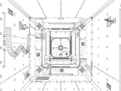 Space Station Interior Low-poly 3D model