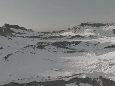 Mountain Valley Landscape - Summer and Winter Versions Low-poly 3D model