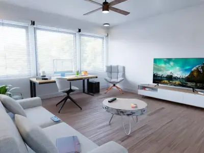 Office modern living room Low-poly 3D model