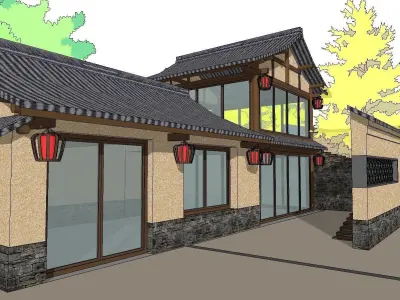 Bed and Breakfast - Chinese Architecture 02 3D model