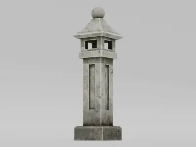 Japanese Furniture Kit - Outdoor Lamp B Low-poly 3D model