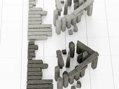 Stone block collection n2 3D model