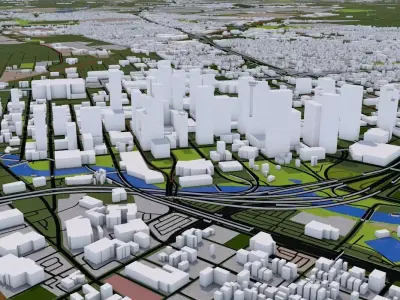 Houston City USA Low-poly 3D model