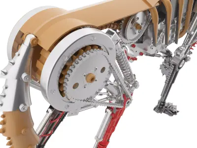 mechanical dog Low-poly 3D model