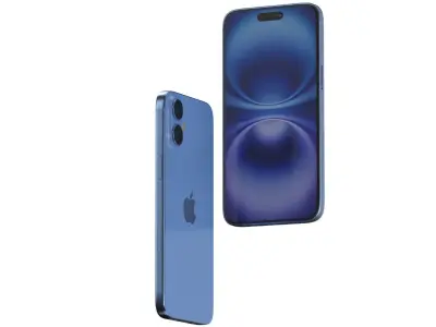 Apple iPhone 16 plus Ultramarine 3D model