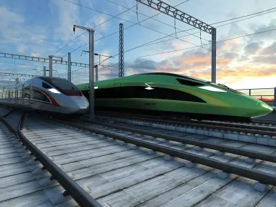 China High Speed Train - Renaissance 3D model