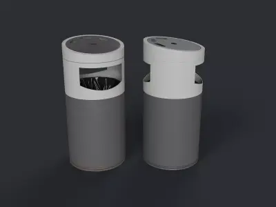 Street Trash Can 9 PBR Game Ready Low-poly 3D model