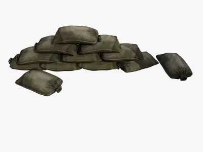 Sandbags pile of pillows 3D model