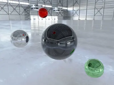 HDRI - Airplane Hangar Hall Interior 3b Texture