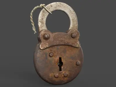 Old metal Lock Low-poly 3D model