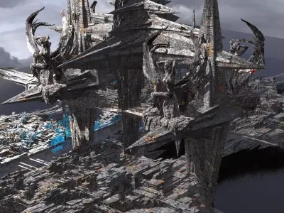 Dark Egypt Pyramid Terra Former pyramid city 3 3D model