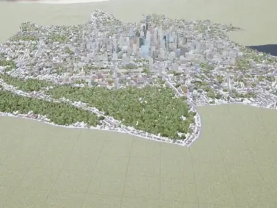 CityEngine 3D City LOW QUALITY 3D model